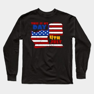 America Shirt 4th of July Patriotic T-shirt holiday Long Sleeve T-Shirt